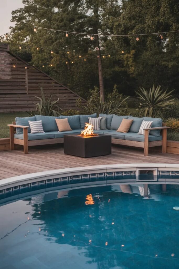 35 Above ground pool ideas 18 fire pit above ground pool ideas