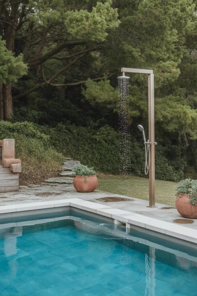 35 Above ground pool ideas 24 shower above ground pool ideas