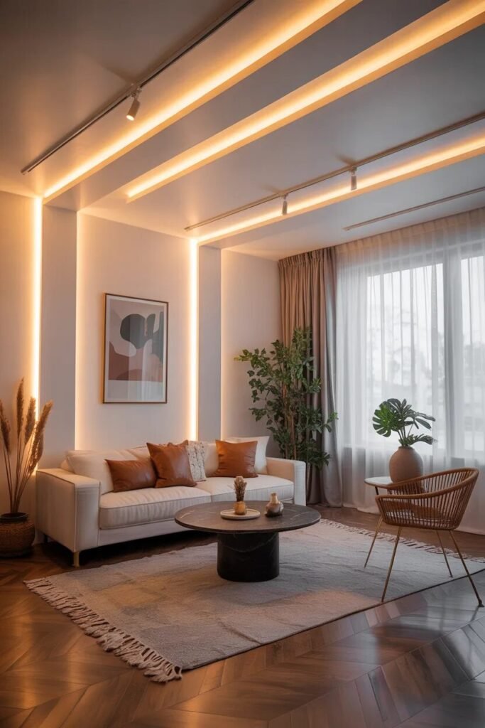 double layer gypsum ceiling design ideas living room