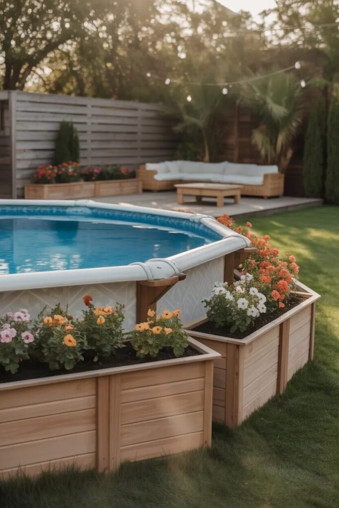 12 above ground pool landscaping ideas 3 raised planters 12 above ground pool landscaping ideas