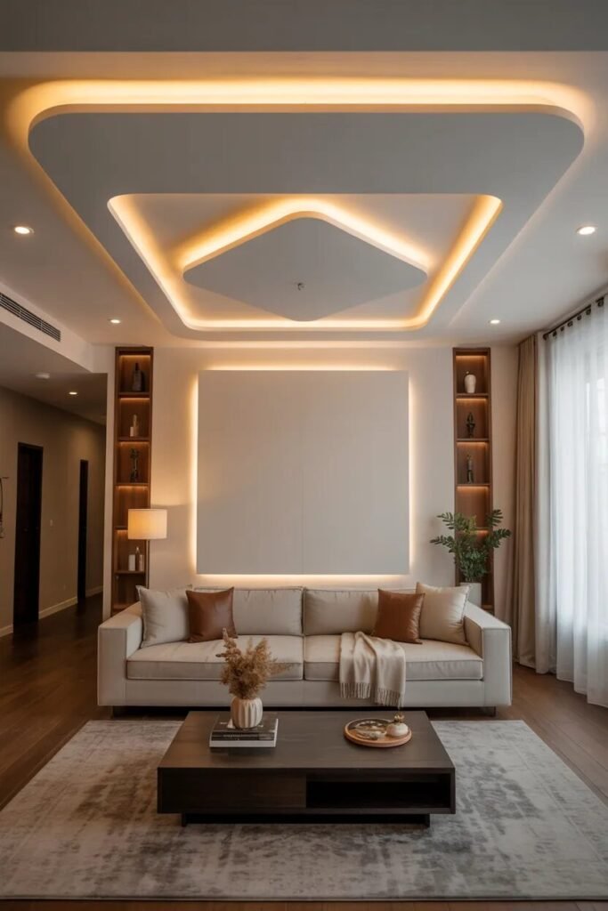 floating gypsum ceiling design ideas living room