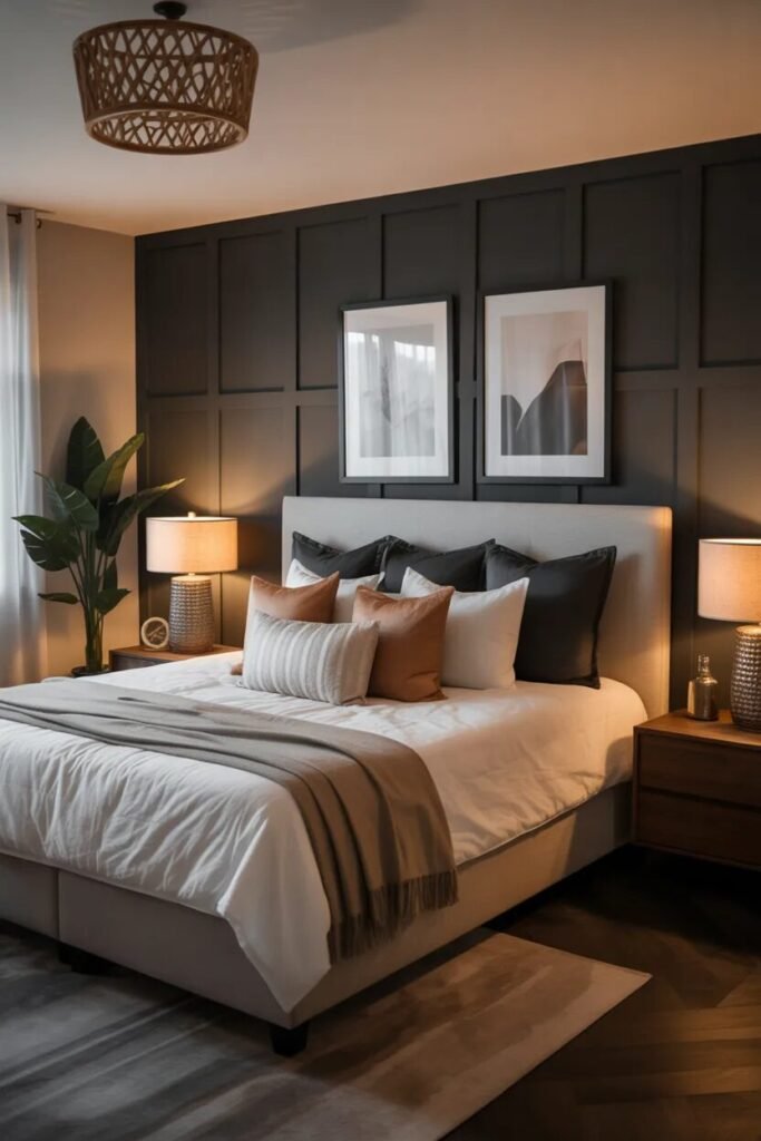 dark 20 board and batten wall ideas master bedroom