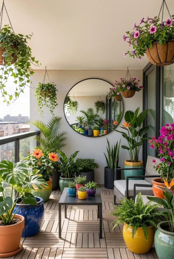 19 apartment balcony decor ideas mirror wall