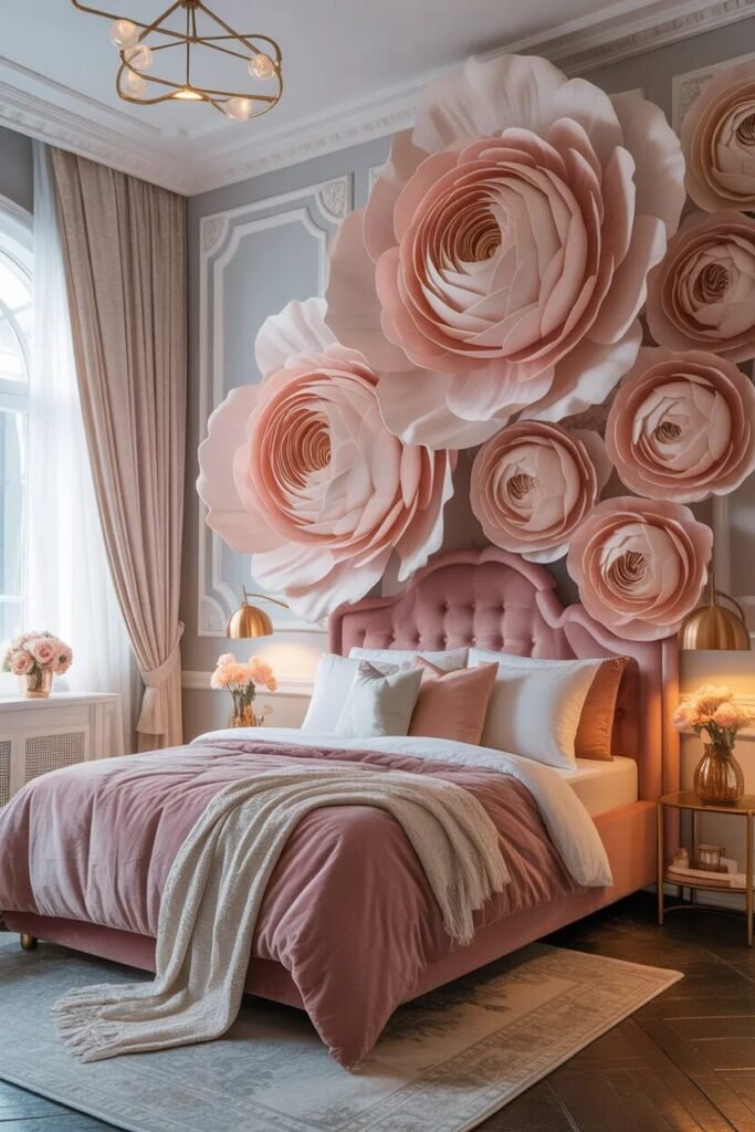 Stylish above bed decor ideas 5 Floral stylish above bed decor ideas