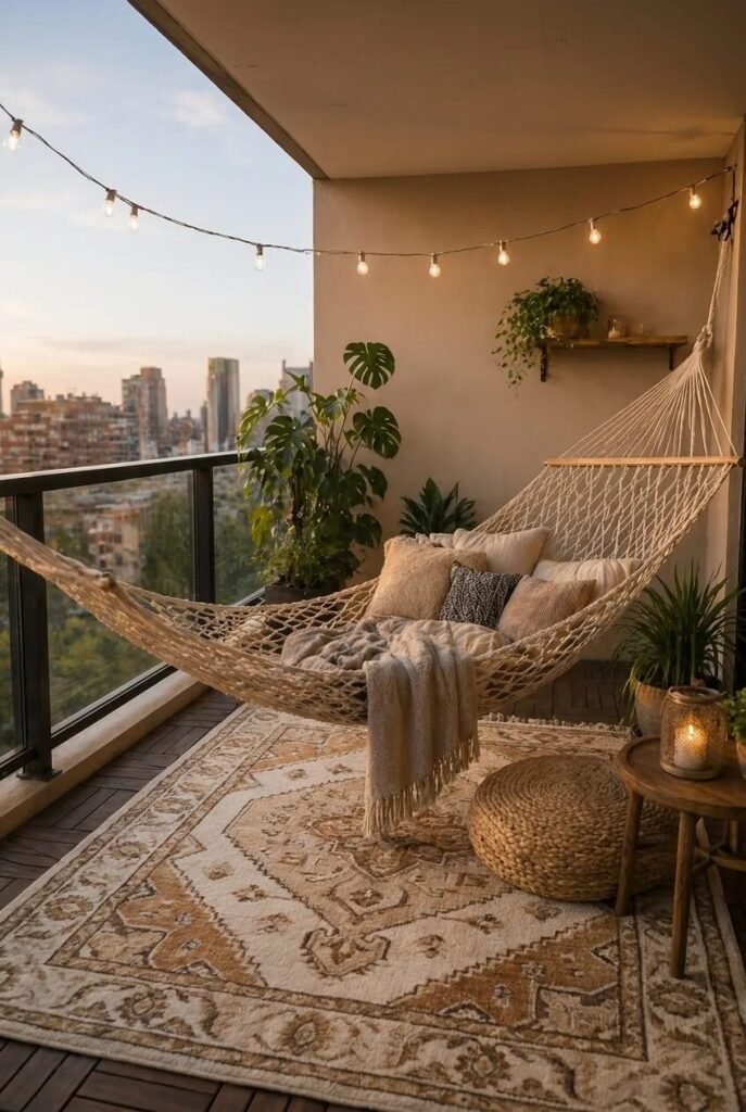  19 apartment balcony decor ideas hammock zone