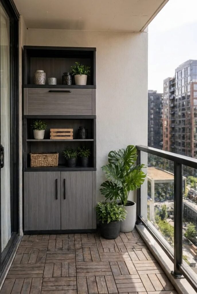 19 apartment balcony decor ideas storage cabinet