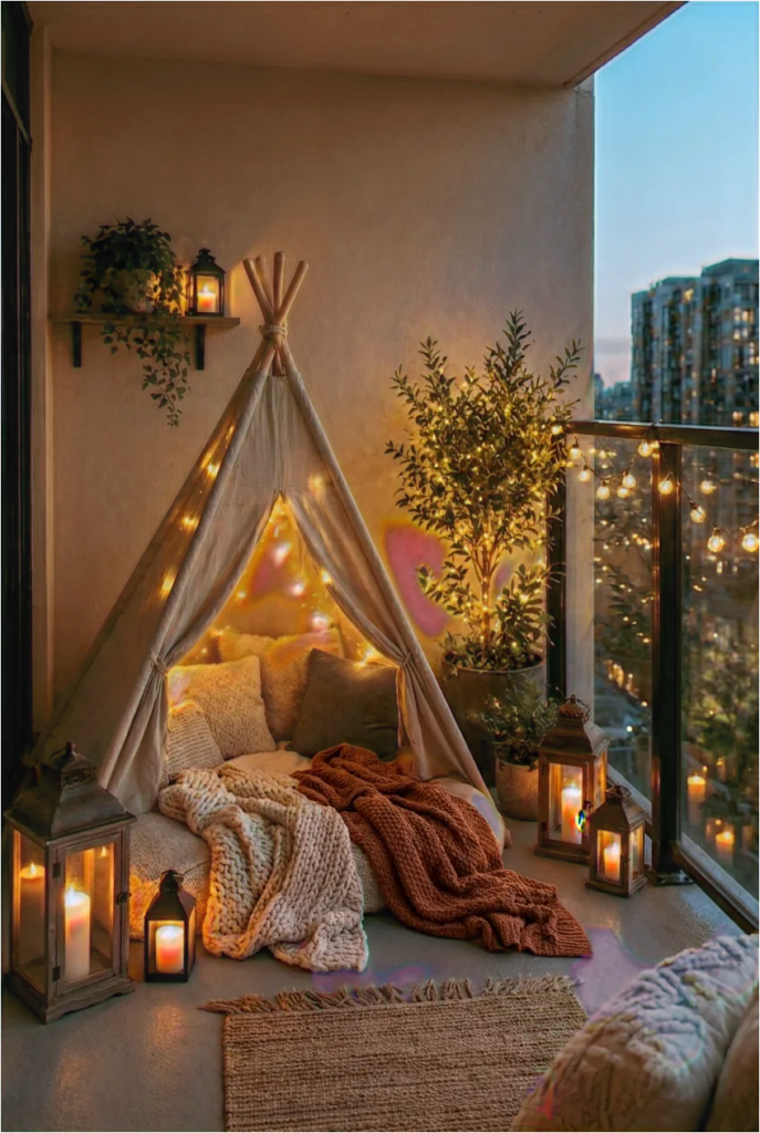 19 apartment balcony decor ideas reading tent
