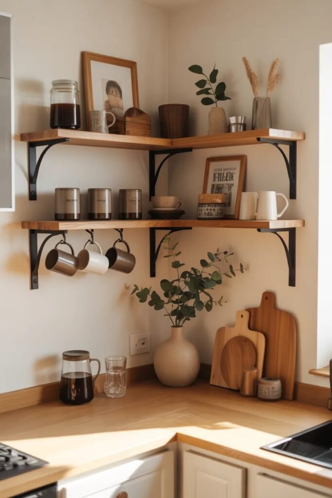27 coffee corner wall shelves