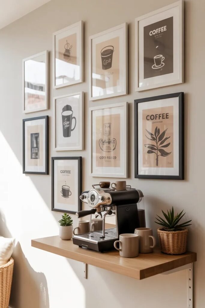 27 coffee corner gallery wall