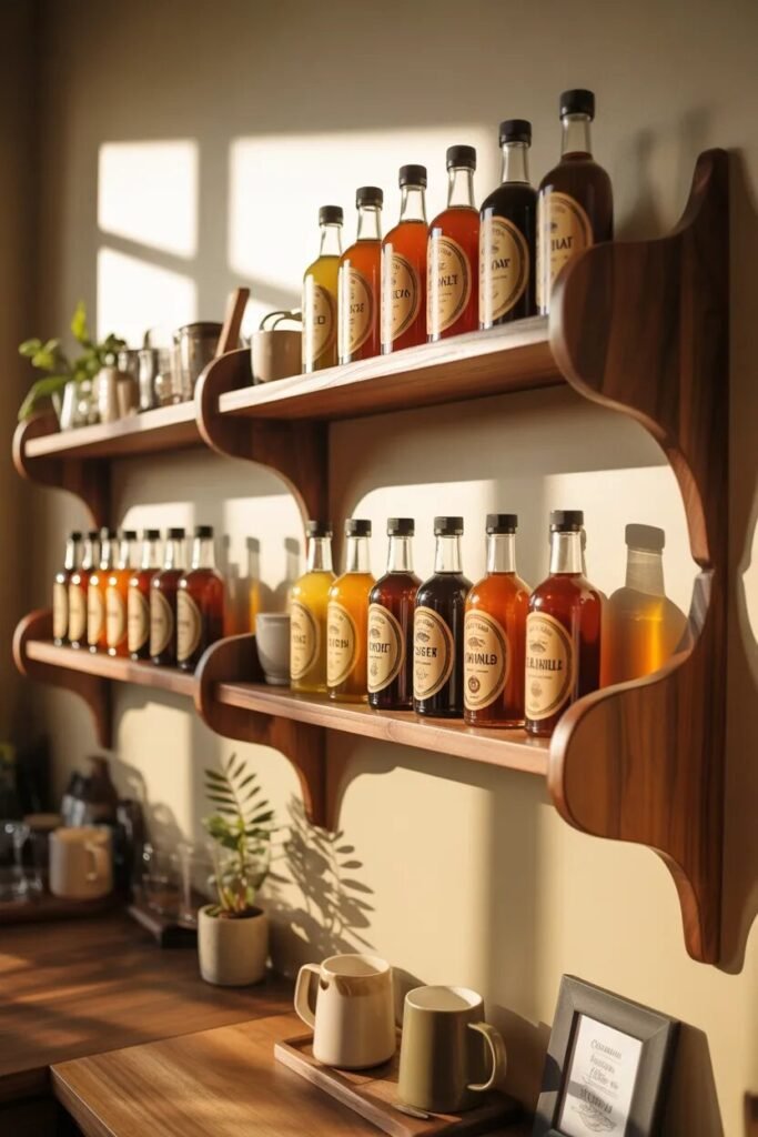 27 coffee corner syrup shelf