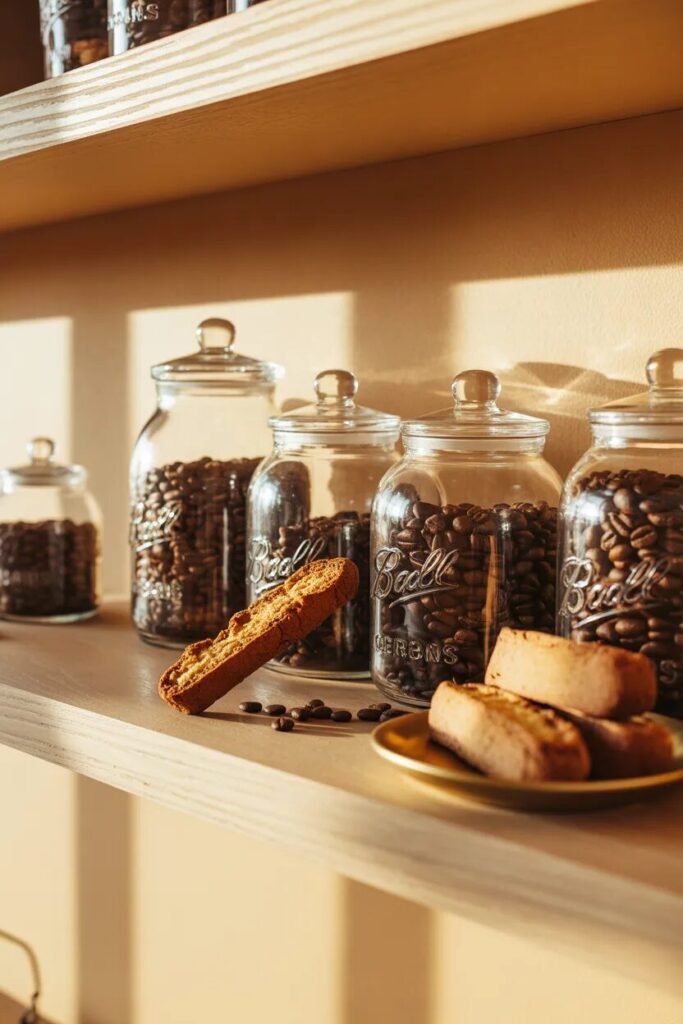 27 coffee corner jar shelf