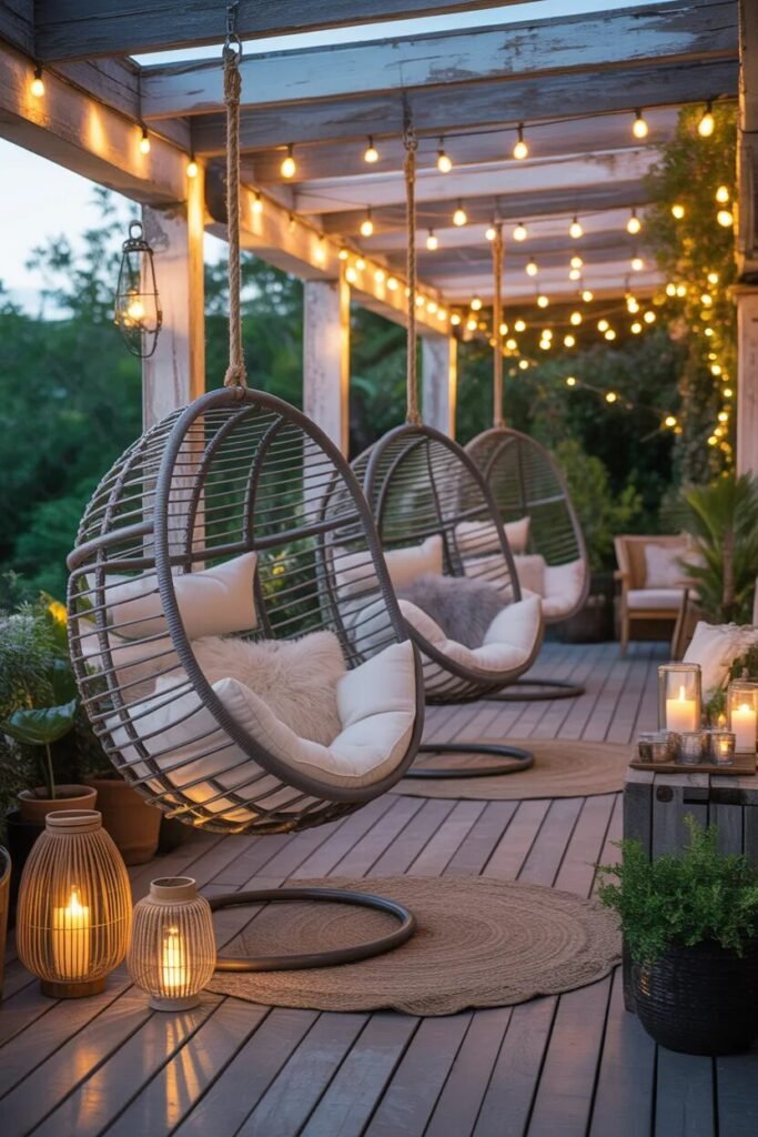 Covered deck ideas 6 covered deck with hanging chairs ideas