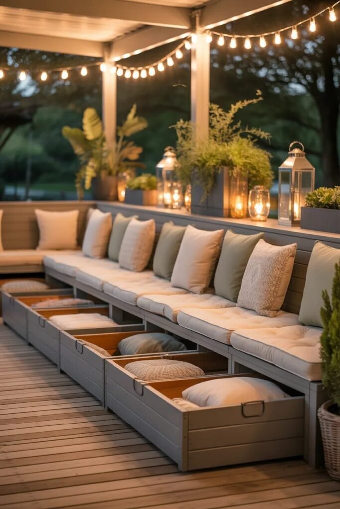 Covered deck ideas 7 covered deck with built-in storage ideas