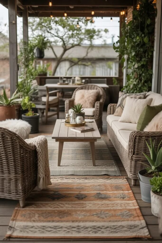 Covered deck ideas 8 covered deck with outdoor rug ideas