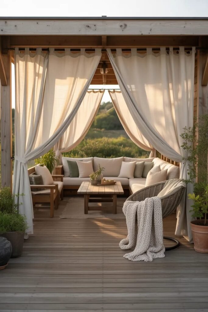 Covered deck ideas 10 covered deck with outdoor curtains ideas
