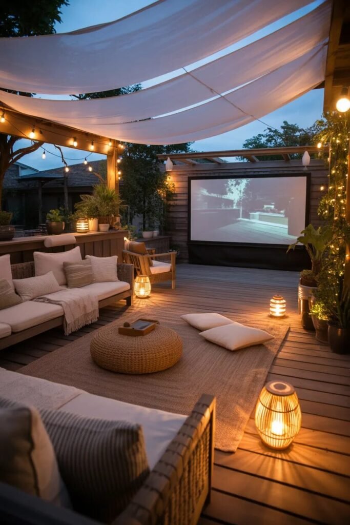Covered deck ideas 16 covered deck with outdoor theater ideas