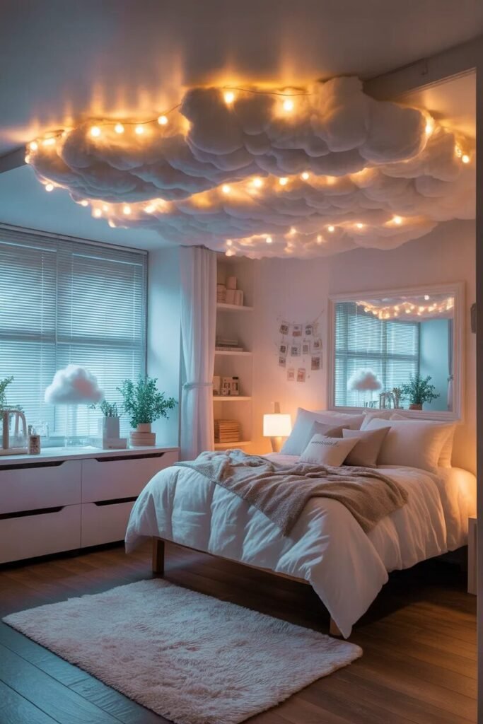 cloud ceiling dorm room decor ideas