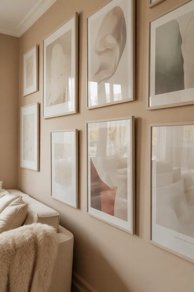 Gallery wall decor ideas 18 beige gallery wall decor ideas