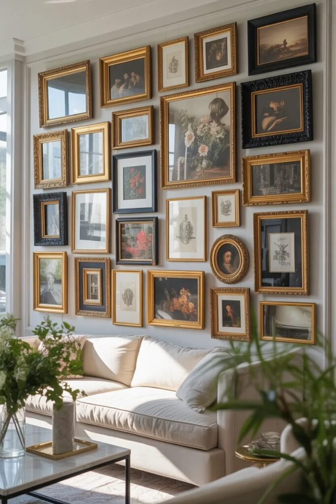 Gallery wall decor ideas 30 floor ceiling gallery wall decor