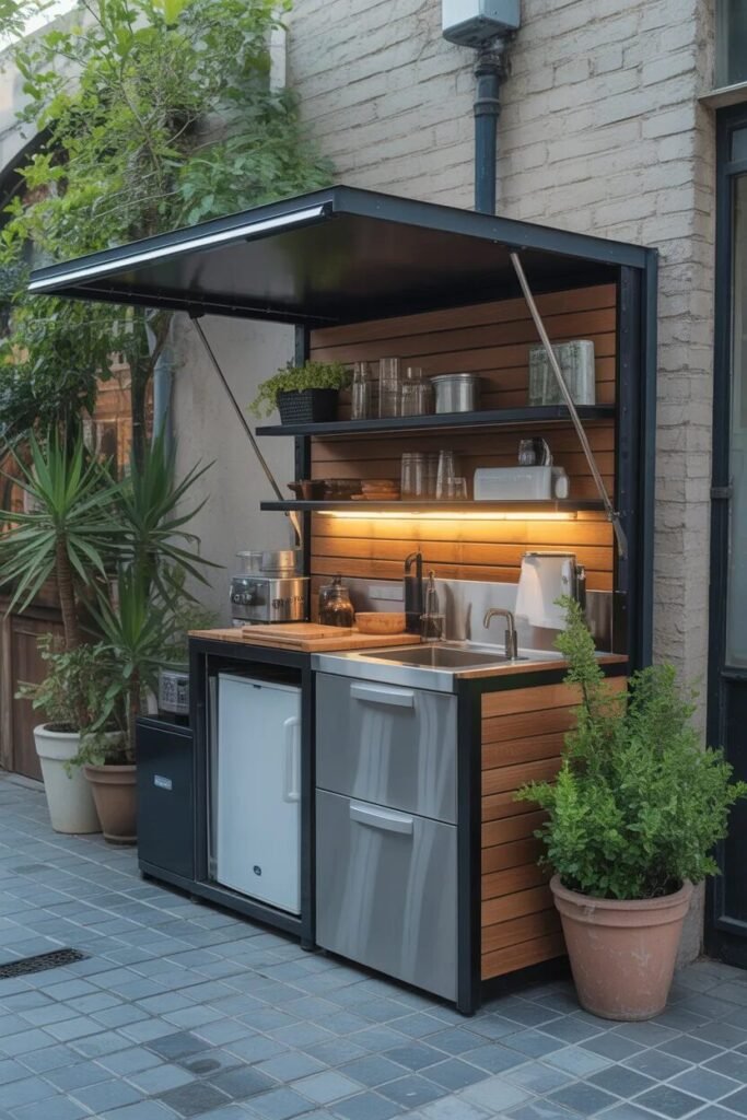 Outdoor kitchen design ideas 4 Compact urban outdoor kitchen design ideas