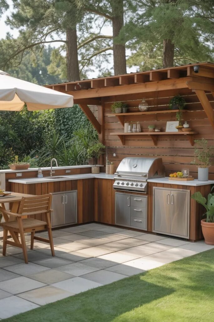 Outdoor kitchen design ideas 5 L-shaped outdoor kitchen design ideas