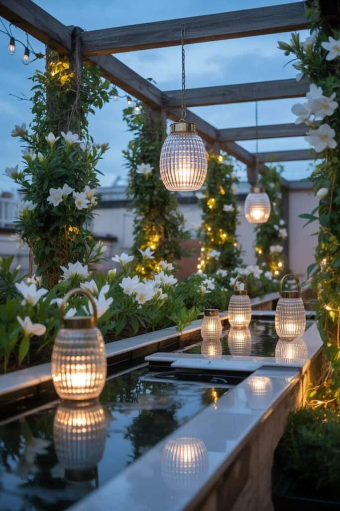 30 rooftop garden ideas 15 lantern 30 rooftop garden ideas