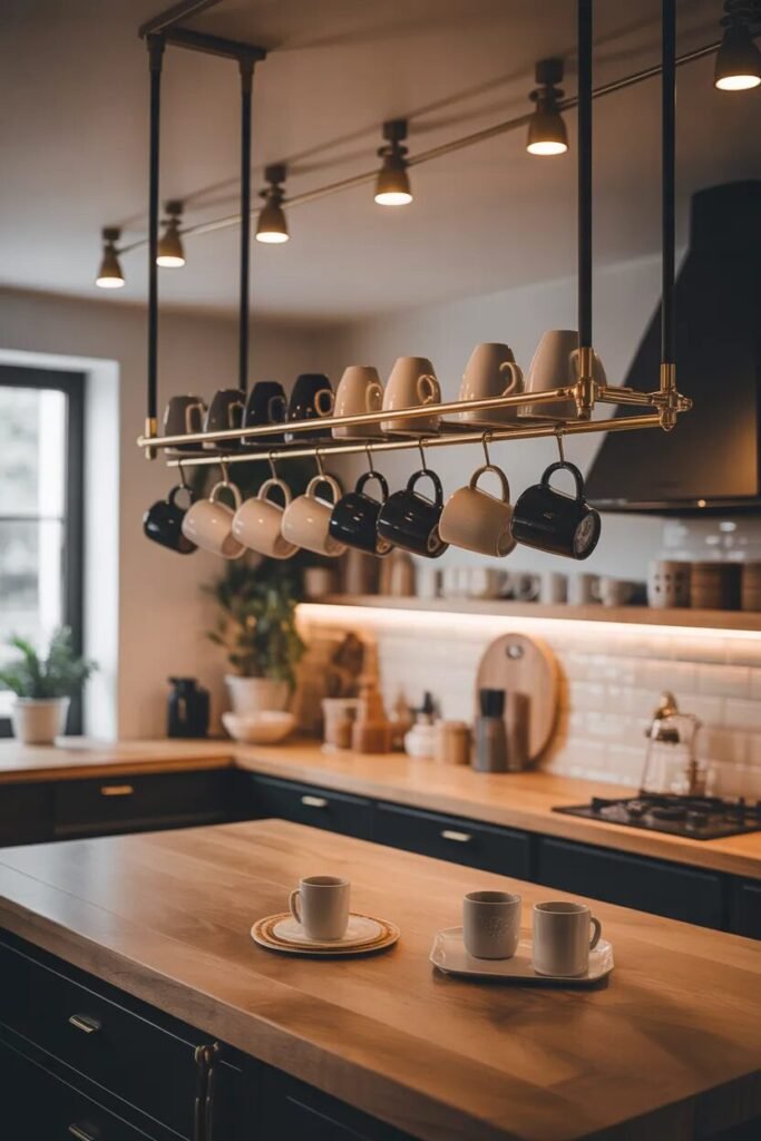 Creative coffee bar decor ideas 3 creative coffee bar brass rail