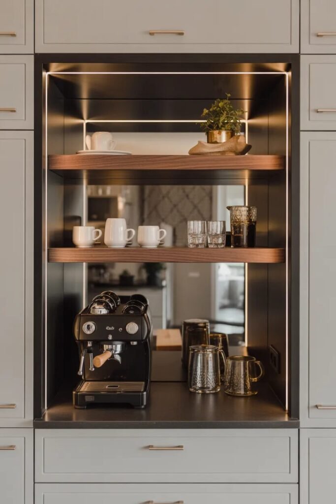 Creative coffee bar decor ideas 4 creative coffee bar mirror niche