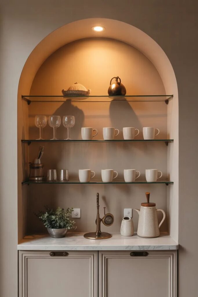 Creative coffee bar decor ideas 8 creative coffee bar arch alcove