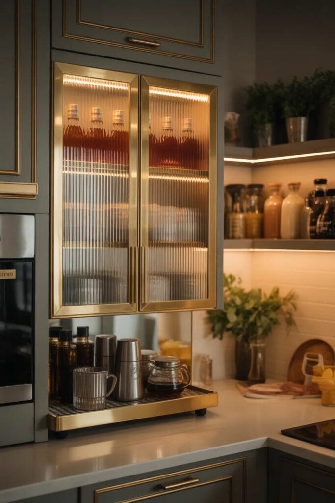 Creative coffee bar decor ideas 9 creative coffee bar glass cabinet