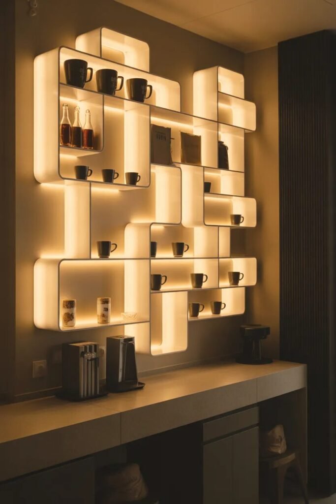 Creative coffee bar decor ideas 19 creative coffee bar glass cubes