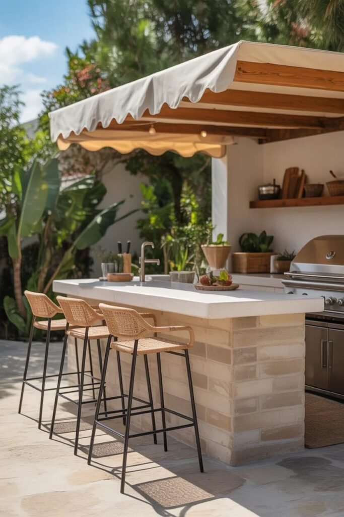 Outdoor kitchen design ideas 14 Outdoor kitchen with bar design ideas