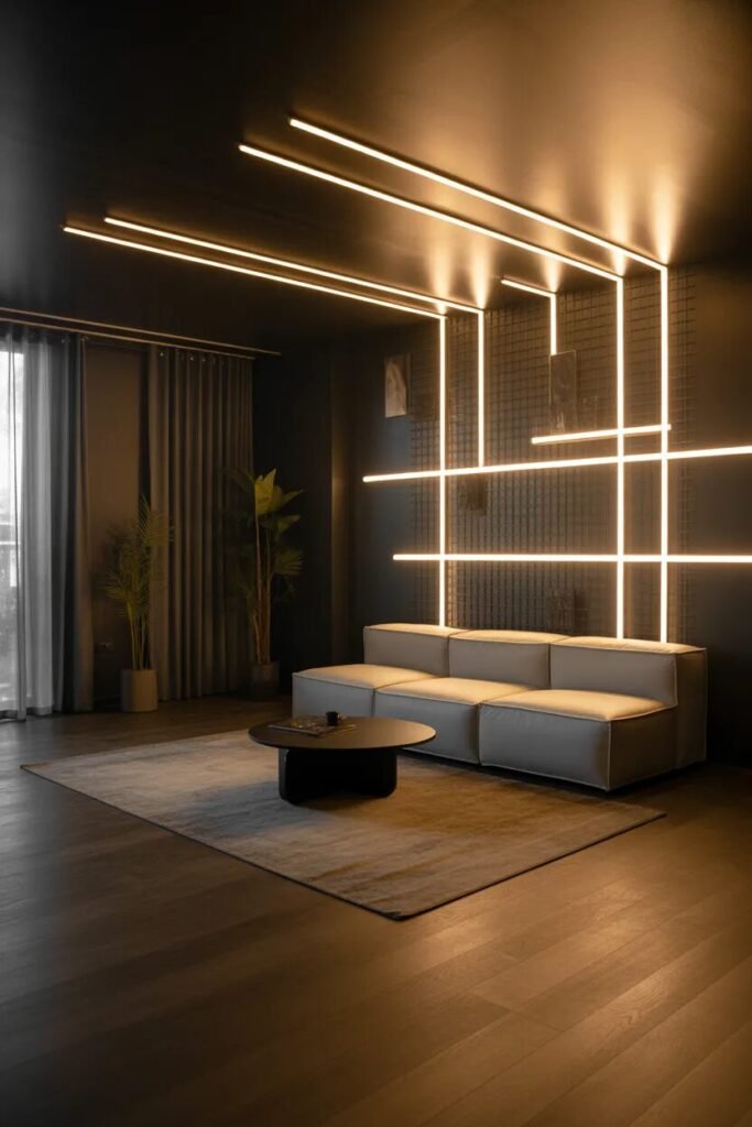 25 accent wall design ideas 16 25 accent wall design ideas LED grid room