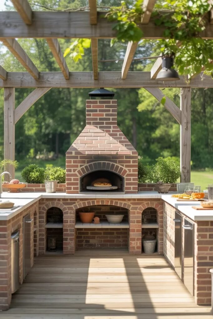 Outdoor kitchen design ideas 16 Outdoor kitchen with pizza oven design ideas