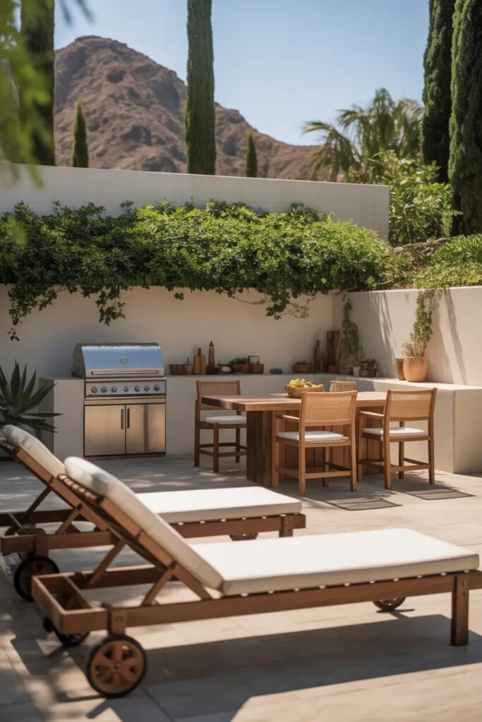 Outdoor kitchen design ideas 18 Outdoor kitchen with seating area design ideas