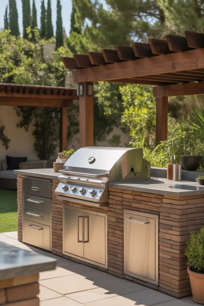 Outdoor kitchen design ideas 20 Outdoor kitchen with grill island design ideas