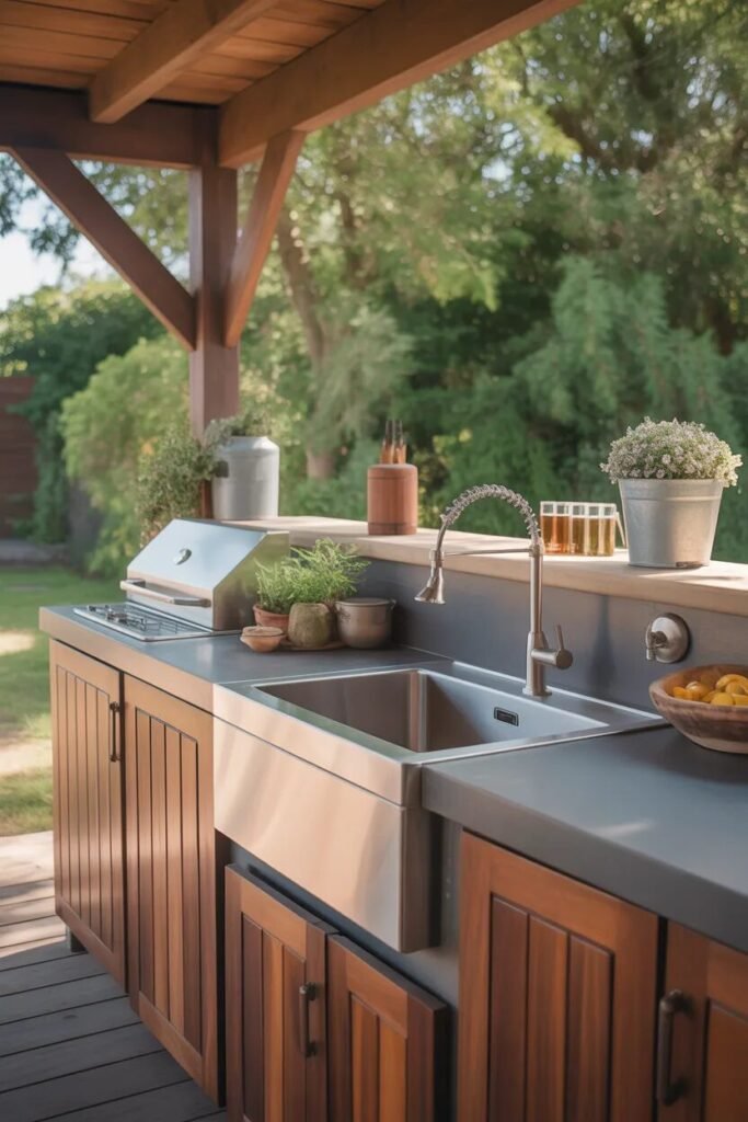 Outdoor kitchen design ideas 22 Outdoor kitchen with outdoor sink ideas