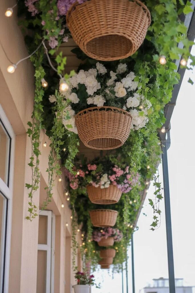balcony garden ideas ceiling flowers