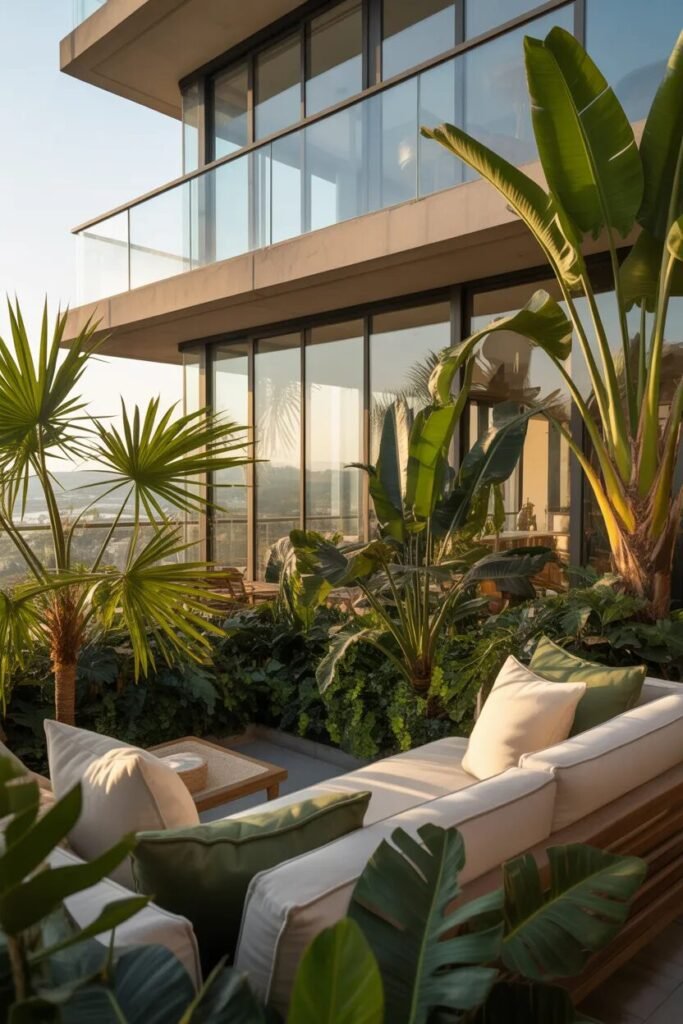 balcony garden ideas jungle lounge