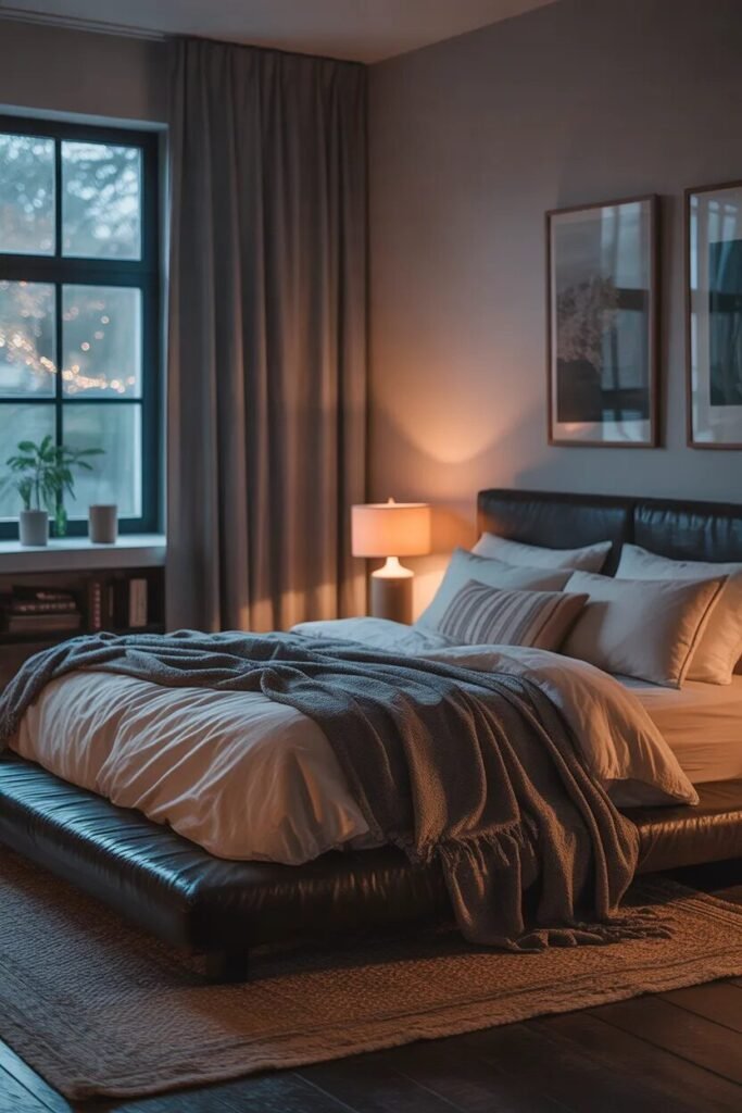 romantic moody bedroom ideas low bed