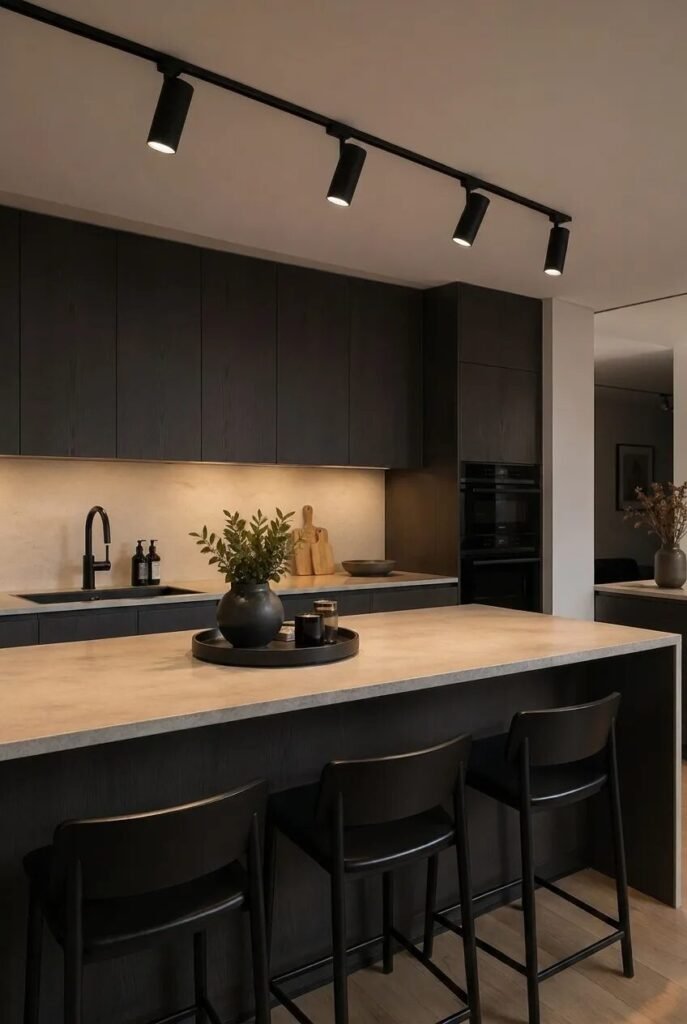 black kitchen island lighting ideas