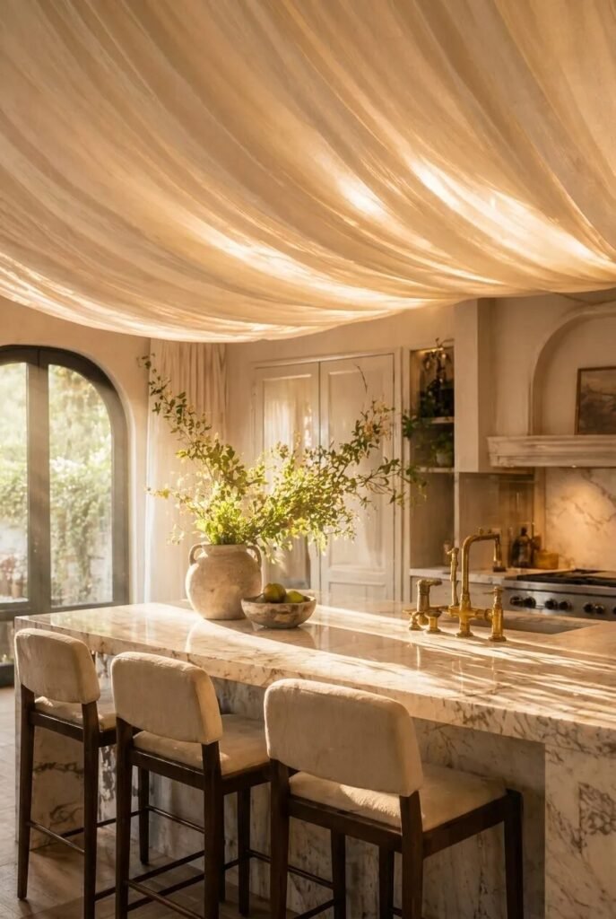 fabric kitchen island lighting ideas
