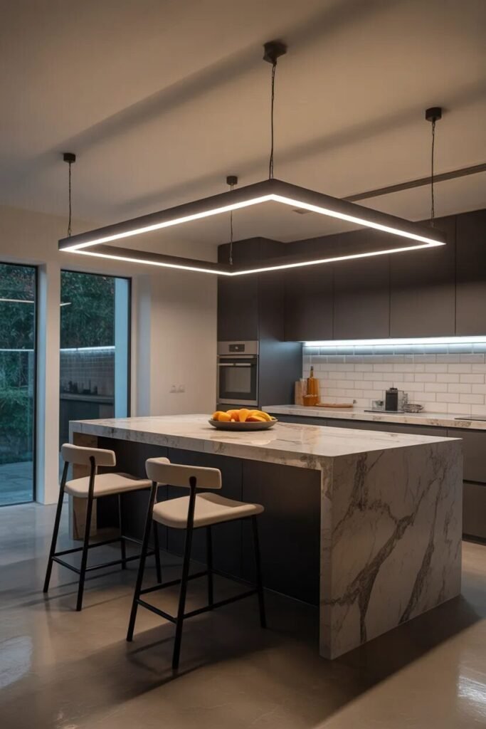 geometric kitchen island lighting ideas