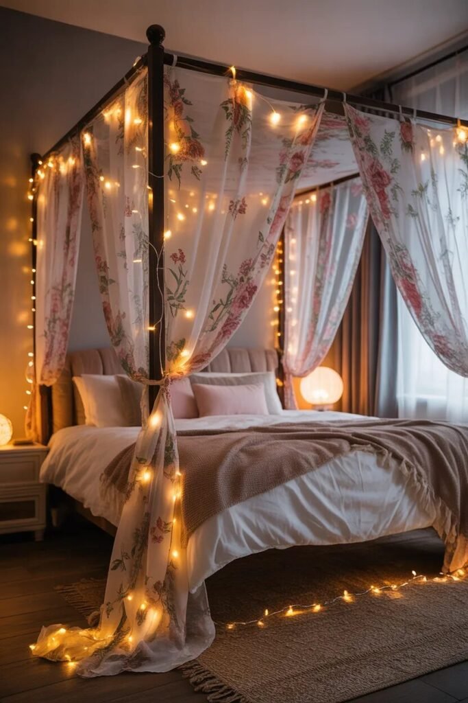 canopy floral bedroom ideas decor