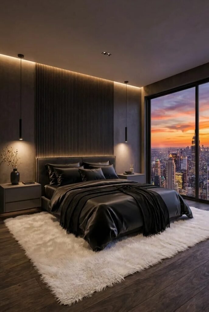 romantic moody bedroom ideas floating nightstand