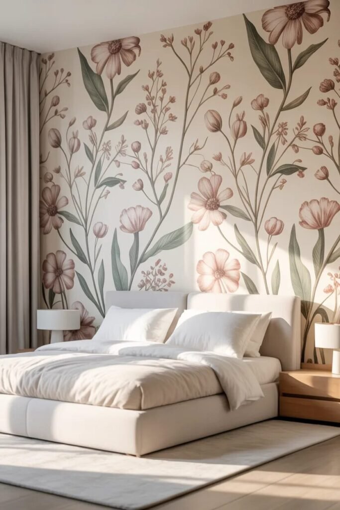 floral wallpaper bedroom ideas decor
