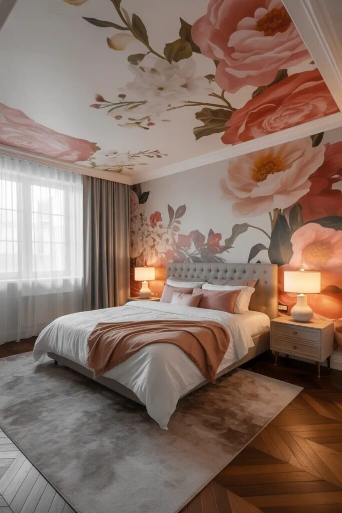 floral ceiling bedroom ideas decor