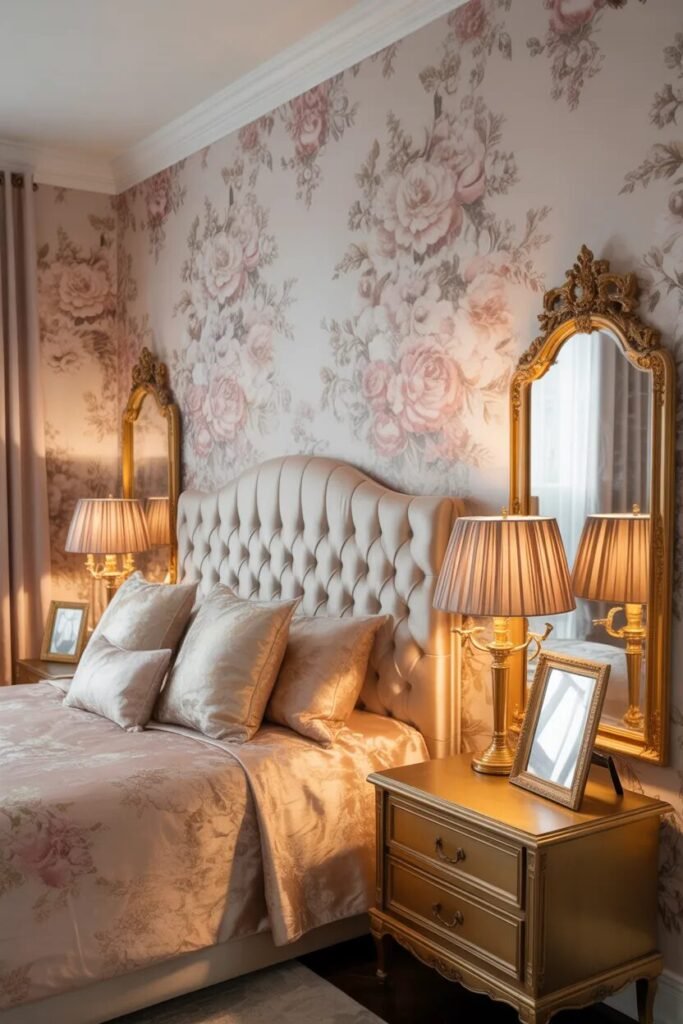 floral gold bedroom ideas decor