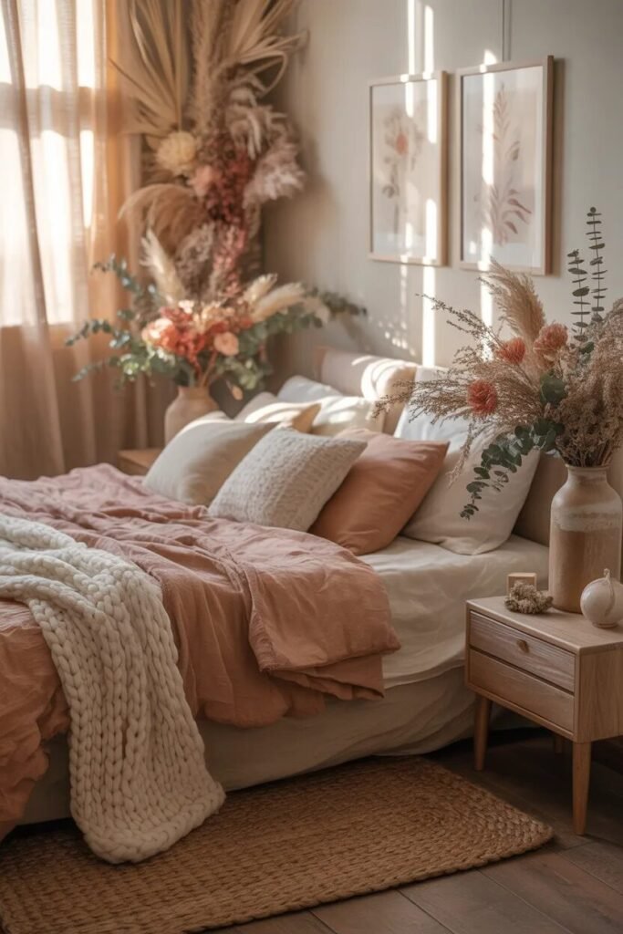 wood floral bedroom ideas decor