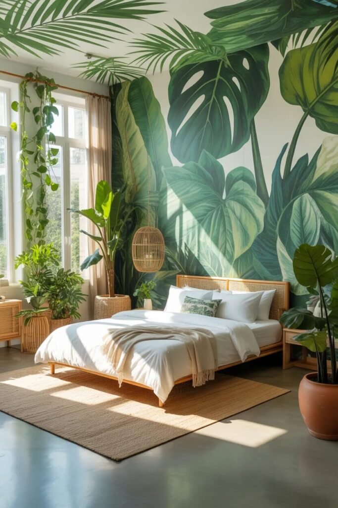 tropical floral bedroom ideas decor